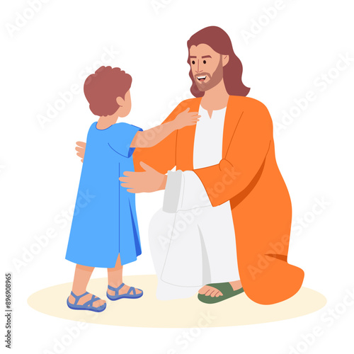 An illustration of jesus child in flat style 


