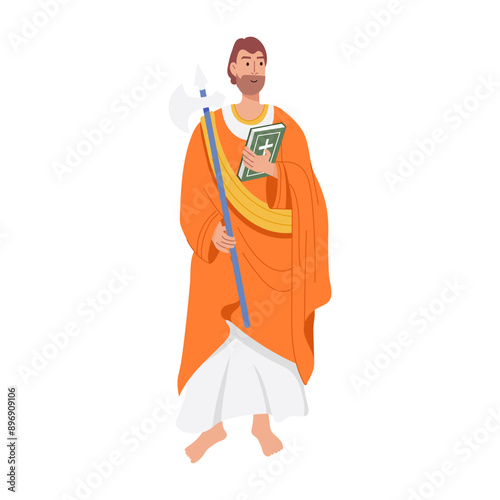 Flat style character illustration of jesus savior

