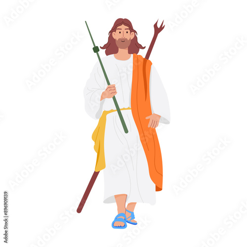 Flat style character illustration of messiah


