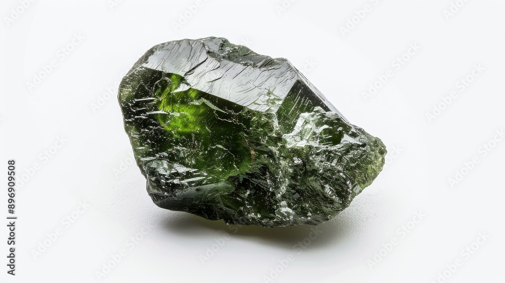 CloseUp Photograph of Single Polished Moldavite Geode for Geological Study and Jewelry Design Inspiration CloseUp Photograph of Single Polished Moldavite Geode for Geological Study and Jewelry Design Inspiration