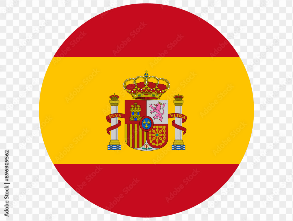 Spain flag button on png or transparent background. vector illustration. Spain flag button on png or transparent background. vector illustration.
