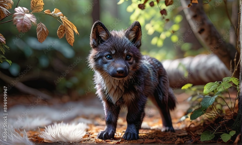 Naklejka premium Mystical Wolf Pup