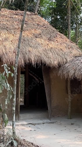 Cu Chi, Viet Nam Cu Chi tunnels were the Viet Cong's base of operations for the Tet Offensive in 1968. Famous tourist attraction in Vietnam photo