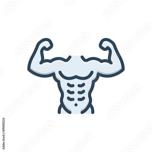 Color illustration icon for fitness