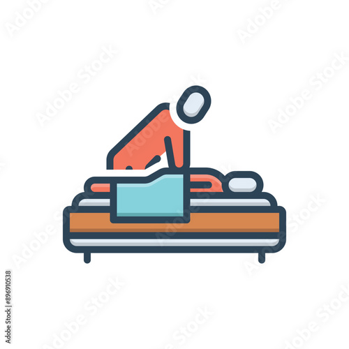 Color illustration icon for massage