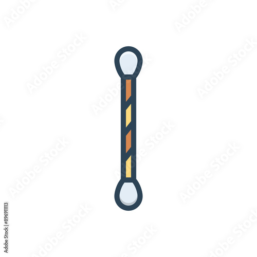 Color illustration icon for ear sticks