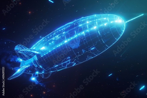 Futuristic Spaceship Background Visualitation photo