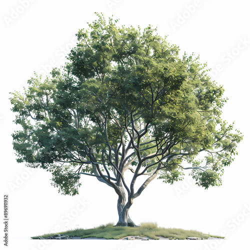 Beech tree isolated on white background, generated ai