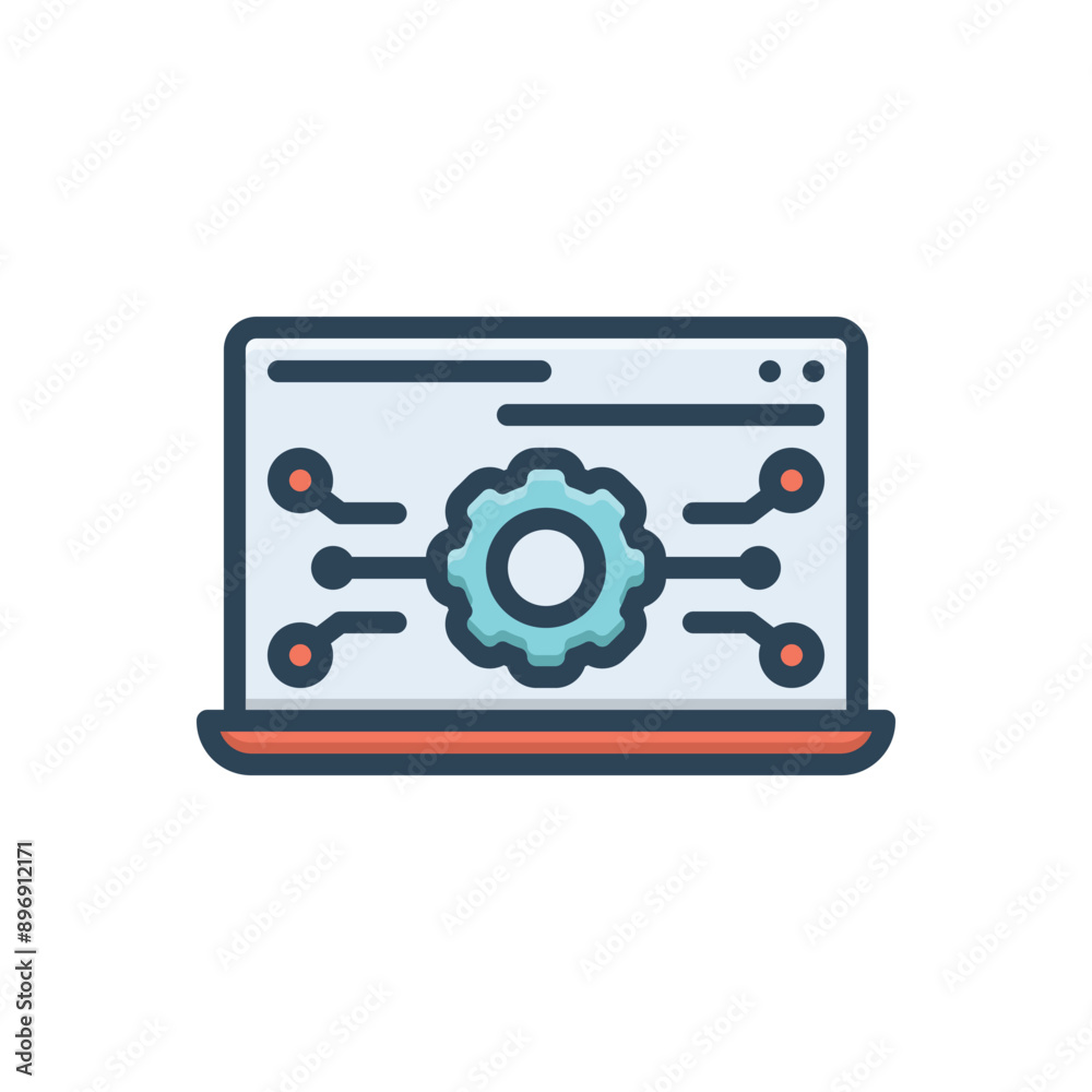 Fototapeta premium Color illustration icon for api