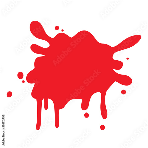Paint red pigment spray splash stain illustration spots