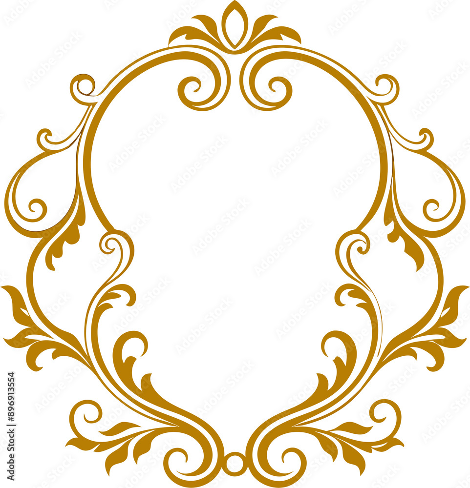 Ornate Rococo Floral Frame Elegant Clipart. Ornate Rococo Floral Frame Elegant Clipart.