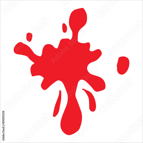 Paint red pigment spray splash stain illustration spots