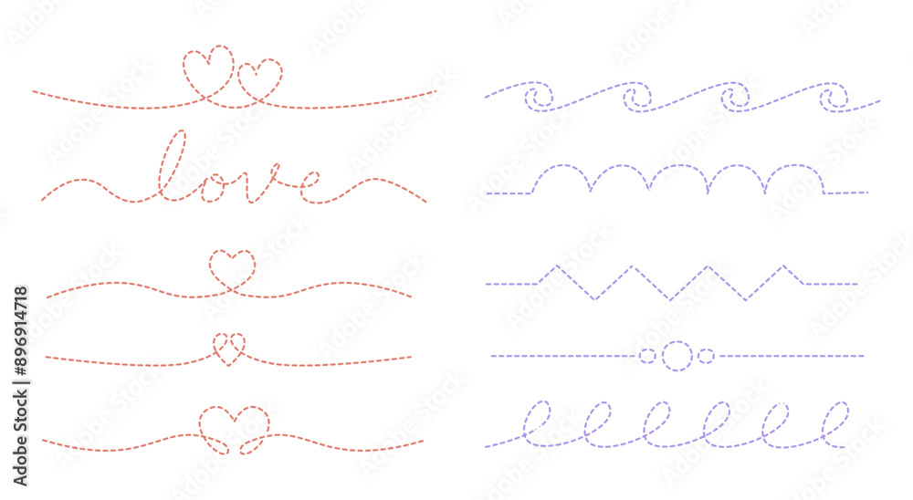 Dashed Line Doodle Set Dashed Line Doodle Set