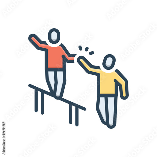 Color illustration icon for trust