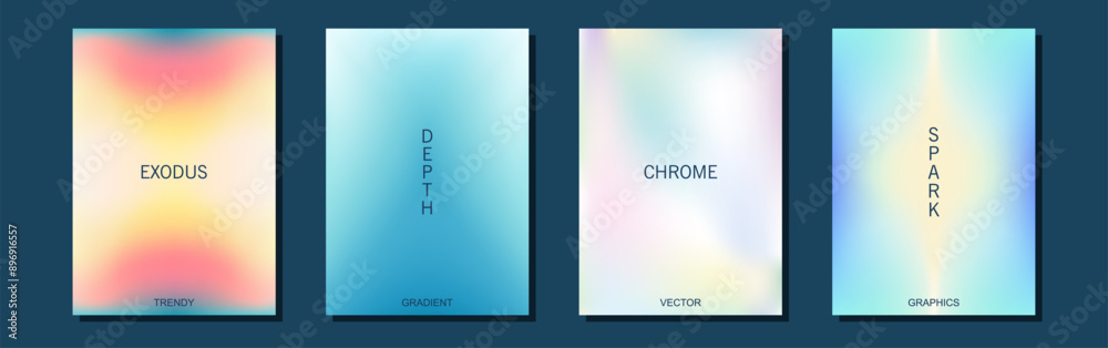 Trendy gradient blurred background. Minimalistic posters or cover template. Liquid design in pastel colors. Vector mesh illustrations. Trendy gradient blurred background. Minimalistic posters or cover template. Liquid design in pastel colors. Vector mesh illustrations.
