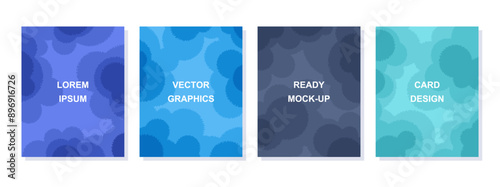 Decorative set cards with a composition of abstract round spotted elements. Creative collage from round organic shapes. Modern vector art