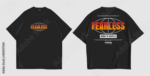 Design street wear, mockup t shirt oversize front and back