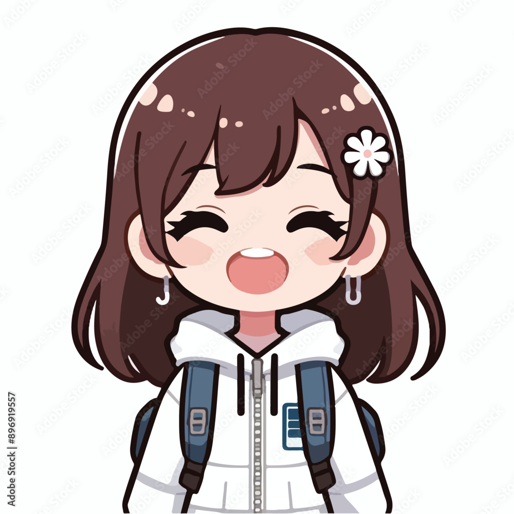 Vector of a teenager feeling excited Vector of a teenager feeling excited
