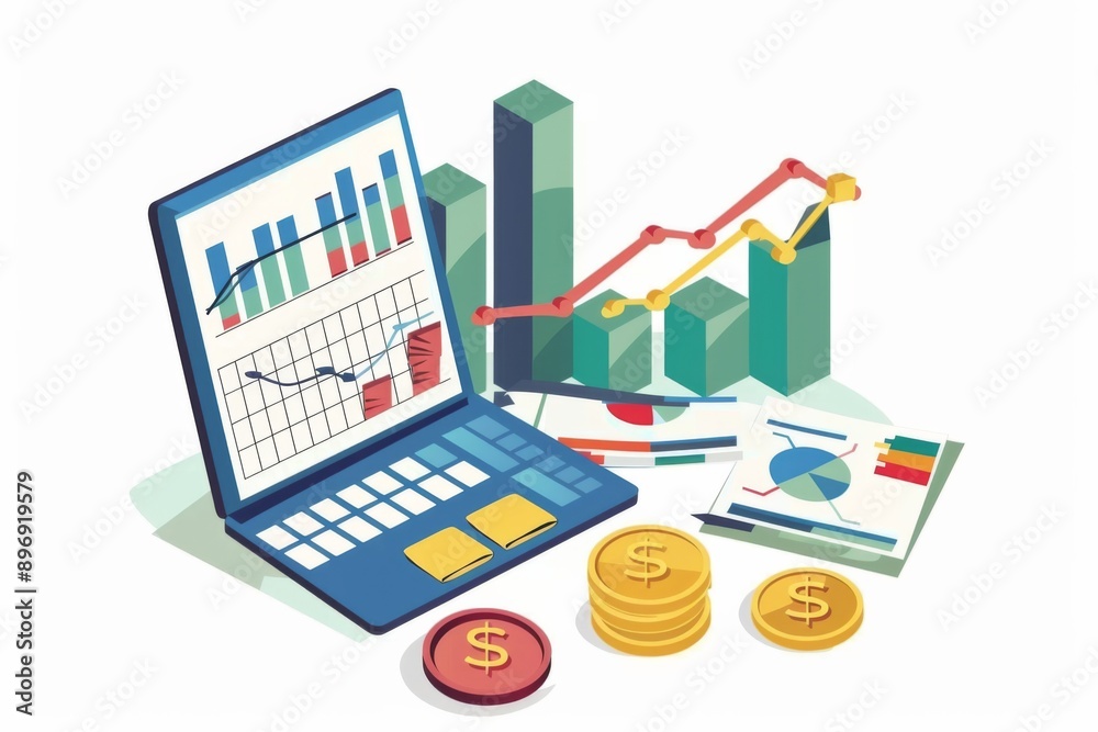 Conceptual Finance Illustration created with Generative AI