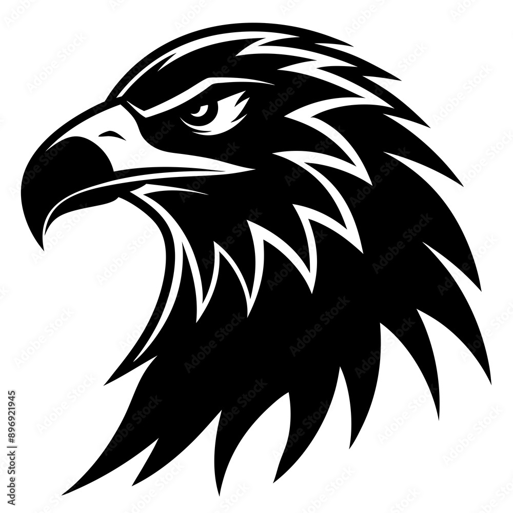 Obraz premium Eagle head silhouette vector illustration