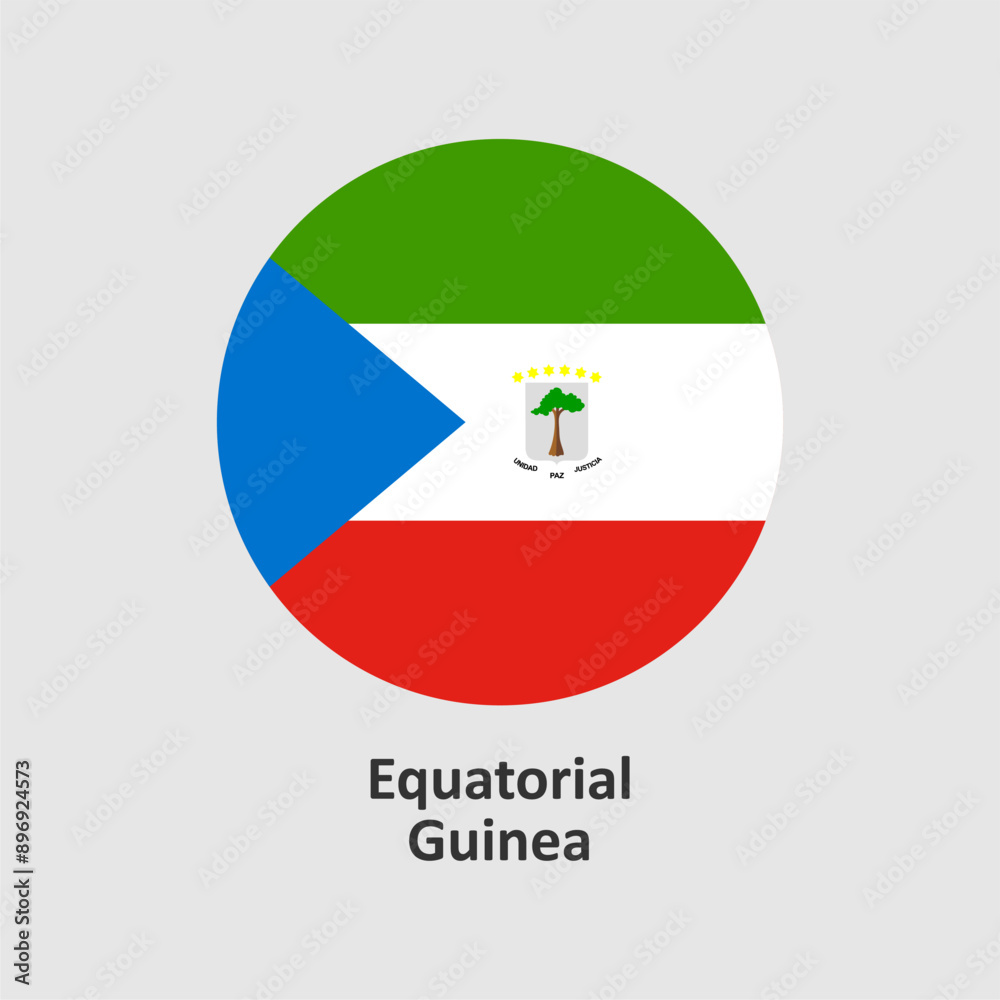 Fototapeta premium equatorial guinea flag design vector illustration on a gray background for graphic and web design.