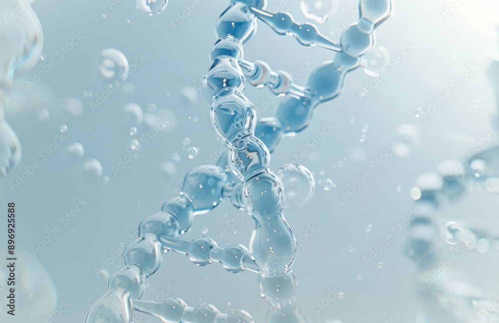 DNA Double Helix in Water with Bubbles DNA Double Helix in Water with Bubbles