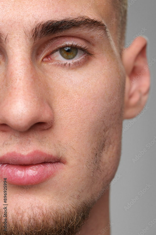 Close Up of Mans Face With Hazel Eyes Close Up of Mans Face With Hazel Eyes