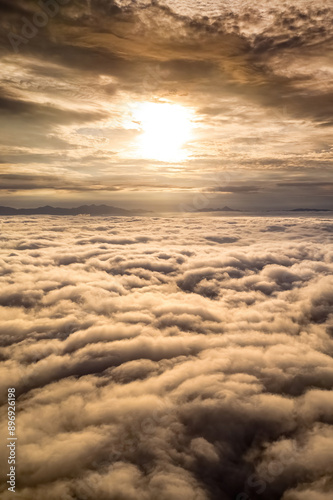 Photography scene of dramatic cloudscape during sunrise over kuala lumpur