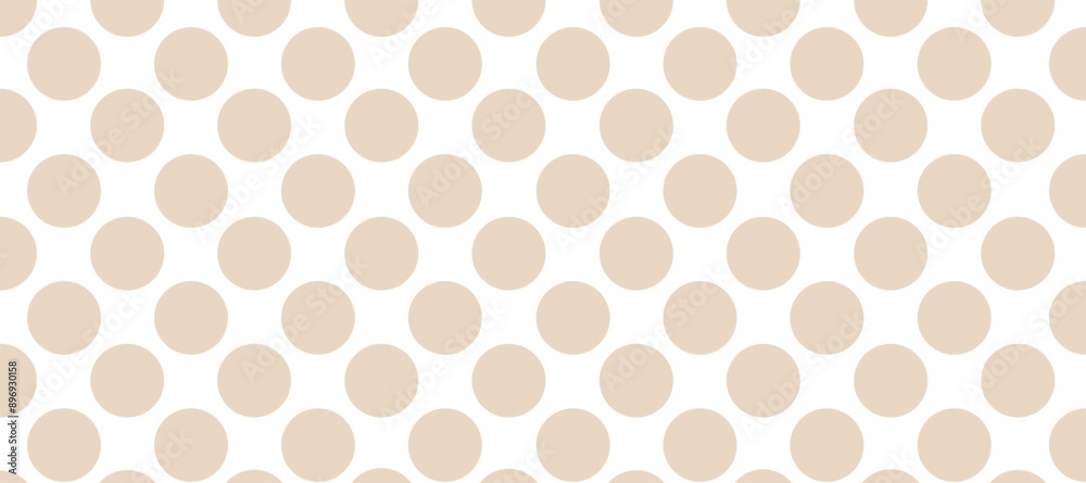White seamless pattern with beige polka dot
