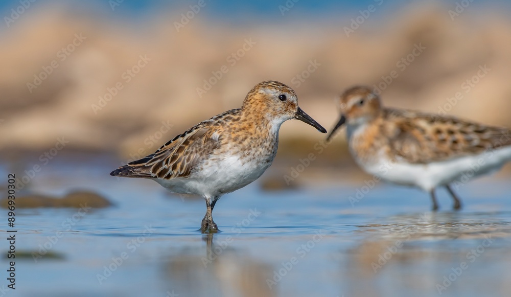 Little stint (Calidris minuta) is a wetland bird that lives in the northern parts of the European and Asian continents. It feeds in swampy areas.