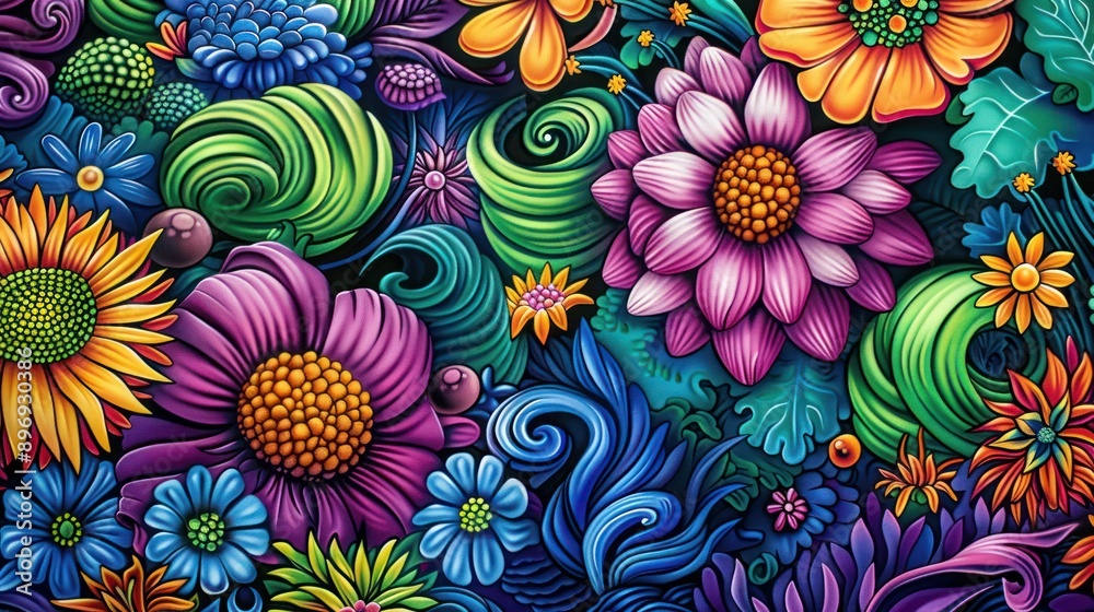 Vibrant Floral Pattern Design Vibrant Floral Pattern Design