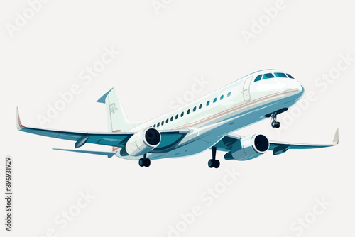 Modern commercial airplane in flight