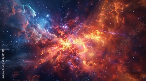 Captivating View of Exploding Nebula Amidst Deep Stars