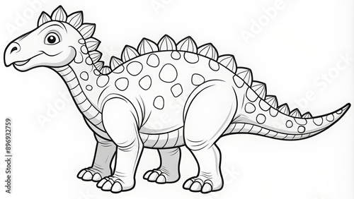 Coloring page of Kinnareemimus dinosaur for children, Kinnareemimus, dinosaur, prehistoric, coloring page, educational