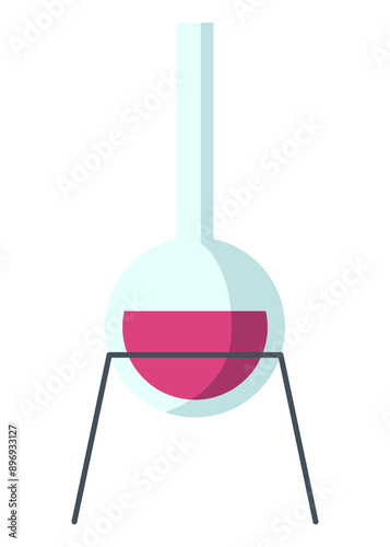 Science researching chemical lab element. Professional work of scientific research. Molecular engineering vector concept. Modern scientific or chemistry classroom interior design symbol