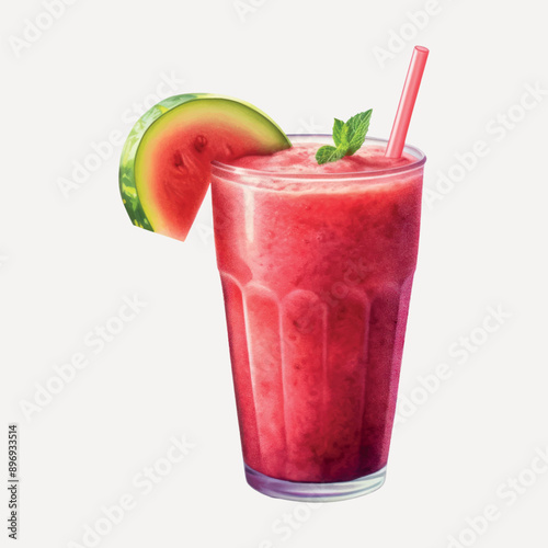 Refreshing watermelon smoothie with mint