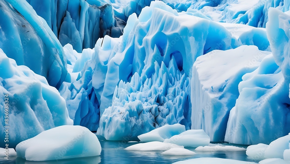 Glacier Iceberg Landscape with Blue Water and Sky. Glacier Iceberg Landscape with Blue Water and Sky.