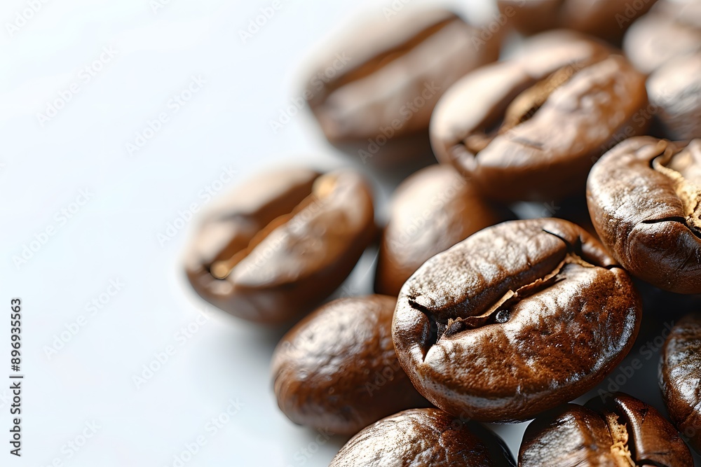 Macro View of Roasted Coffee Beans for Cafe and Barista Posters Macro View of Roasted Coffee Beans for Cafe and Barista Posters