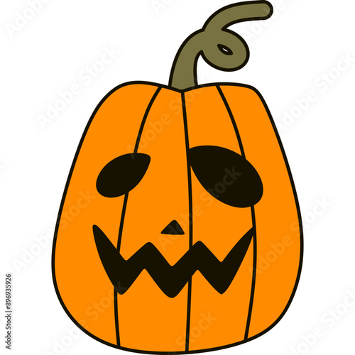 Flat Halloween Pumpkin 