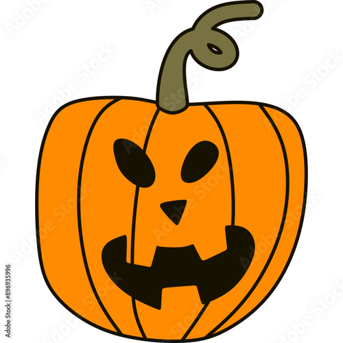 Flat Halloween Pumpkin 