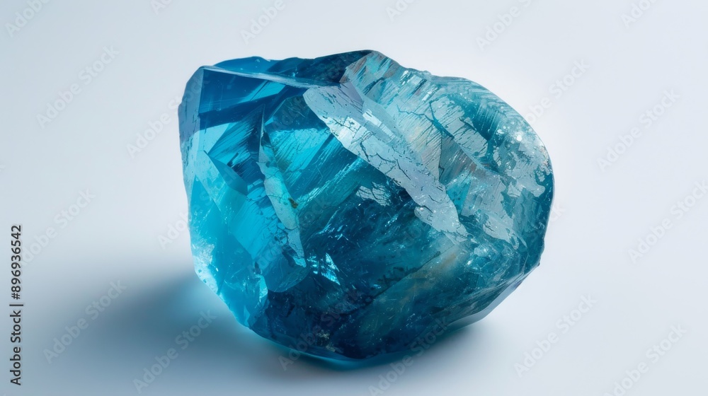 Obraz premium Polished Blue Apatite Gemstone Close Up, Minerals and Crystals for Jewelry Design, Stock Photography for Poster and Card Use