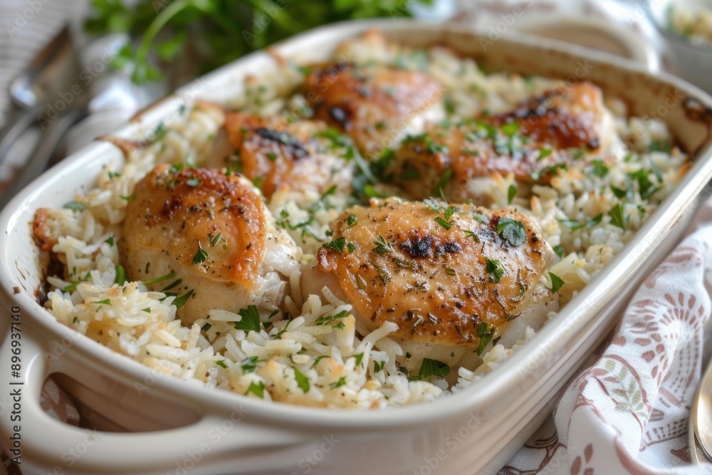 Enjoying a delicious meal of roasted chicken and rice, seasoned to perfection with herbs and spices Enjoying a delicious meal of roasted chicken and rice, seasoned to perfection with herbs and spices