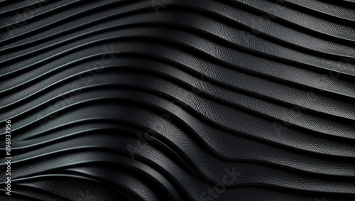 Wallpaper Mural Black leather wave background, Luxury leather texture background, Black wavy background Torontodigital.ca