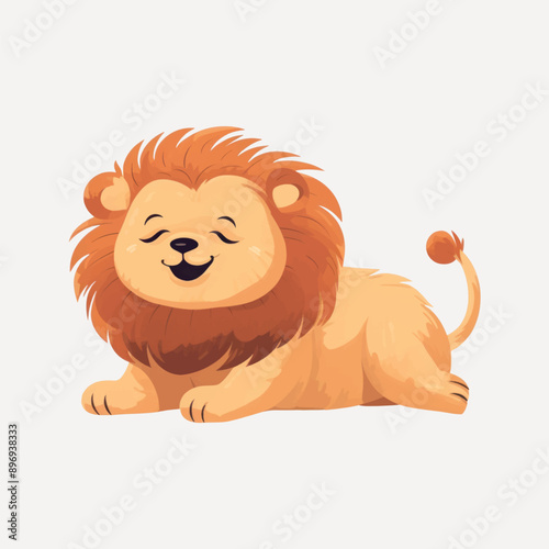 Cute cartoon lion illustration