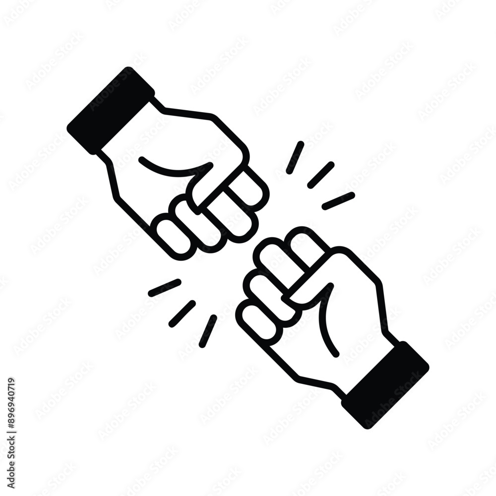 fist pump glyph icon with white background vector stock illustration fist pump glyph icon with white background vector stock illustration