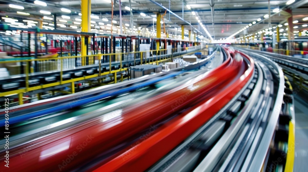 Fototapeta premium Supply Chain Management: The process of managing the flow of goods and services from initial raw materials to the final delivery, focusing on optimizing efficiency and delivery. 