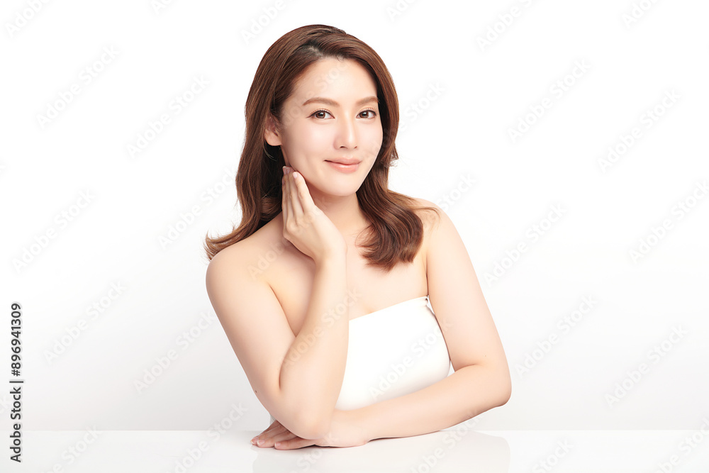 Beautiful young asian woman with clean fresh skin on white background, Face care, Facial treatment, Cosmetology, beauty and spa, Asian women portrait. Beautiful young asian woman with clean fresh skin on white background, Face care, Facial treatment, Cosmetology, beauty and spa, Asian women portrait.