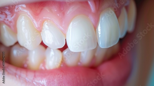 Healthy Human Gums and White Teeth Close-up in Soft Light - High Resolution Dental Care Concept