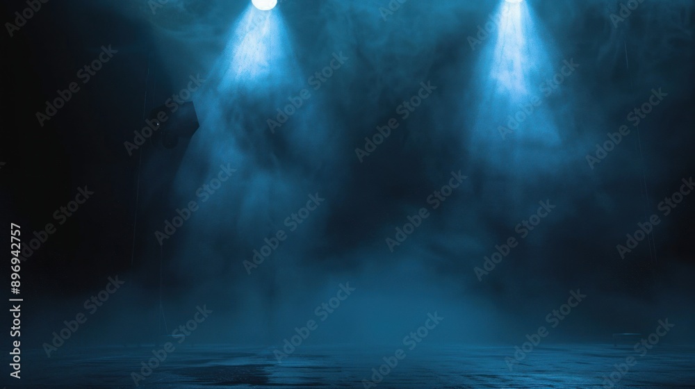 Naklejka premium Blue Spotlight Stage