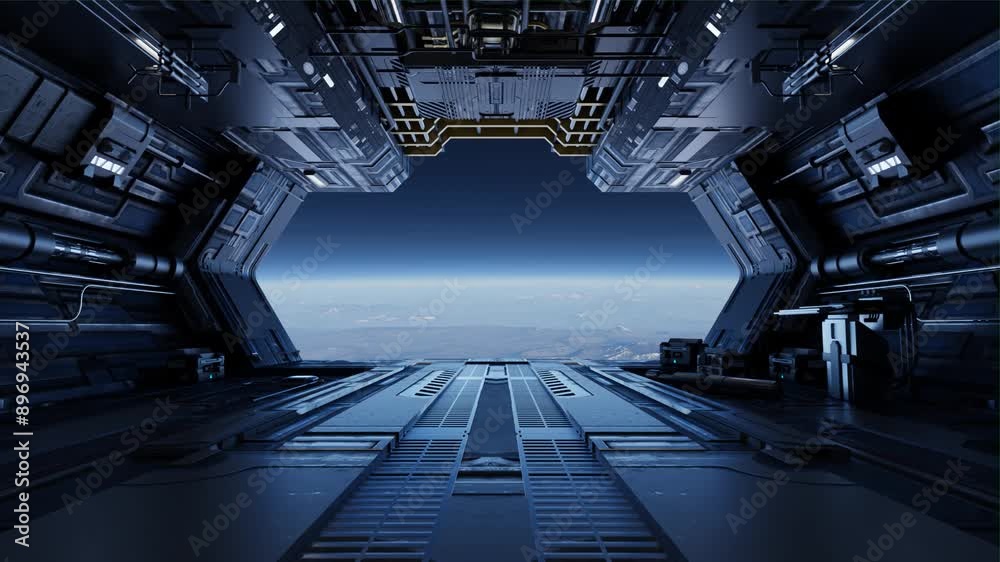 spaceship hallway background 